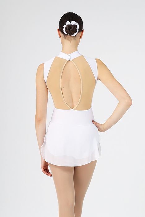 Shiny Nylon Sleeveless ESSENTIAL Dress - White