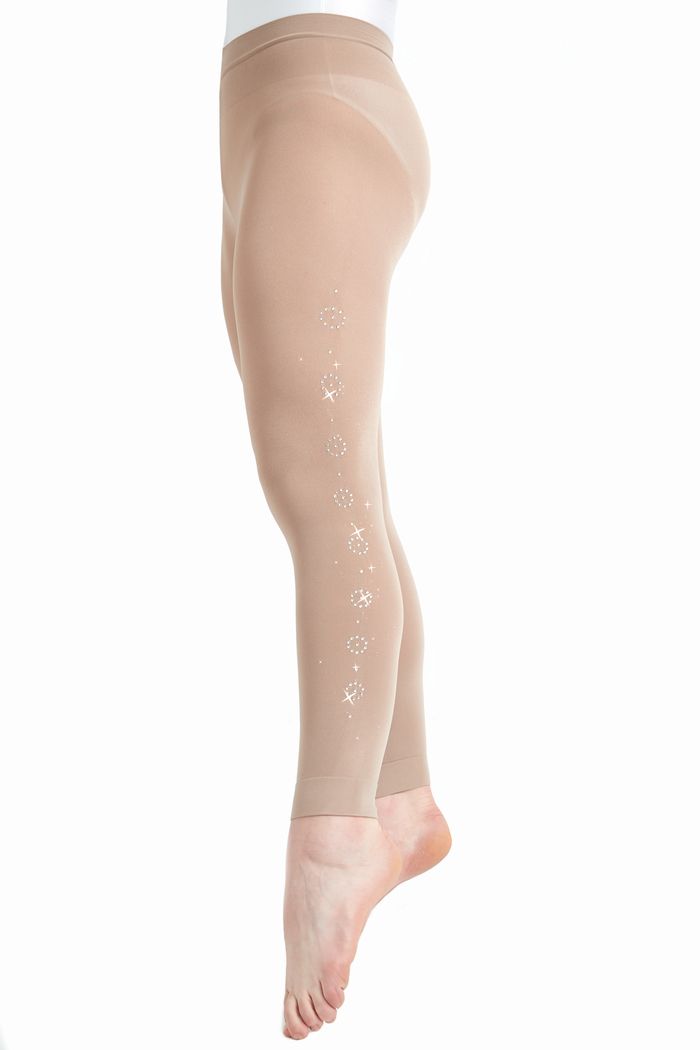 Tights adorned with Swarovski quality crystals - Footless 80 denier