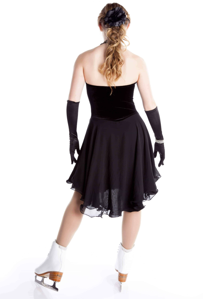 Basic black velvet dance dress - Ready to ship