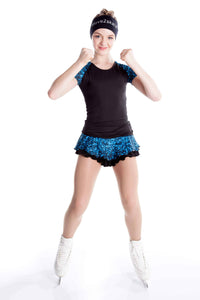 Black t-shirt with sublimated sleeves - Blue sparkle