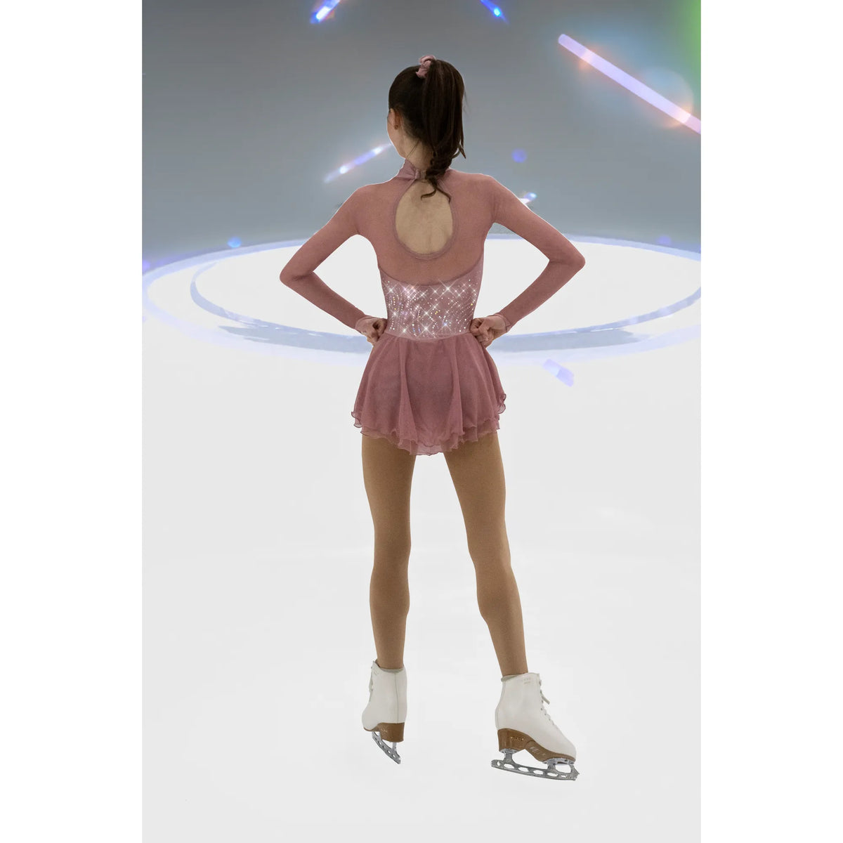 Classic Highneck Dress Fancy Crystals: Hunter Green