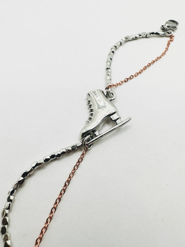 Silver & Copper Skating Bracelet