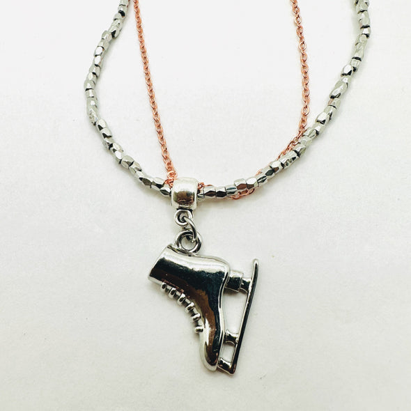 Silver & Copper Skating Necklace