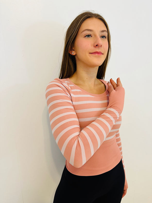 Striped Skating Crop Shirt