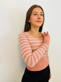 Striped Skating Crop Shirt