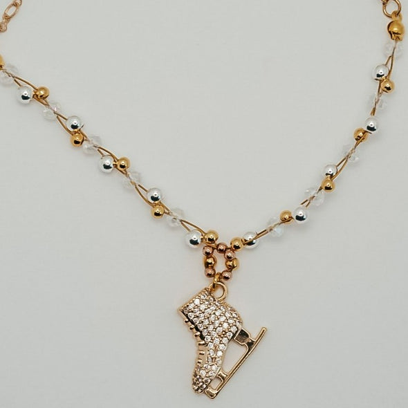 Gold Braided Skating Necklace