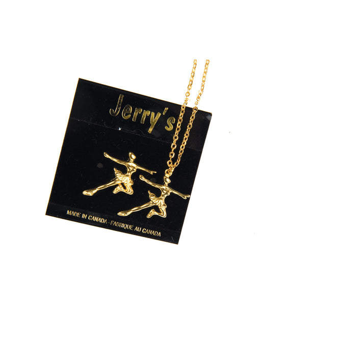 Gold Skater Shaped Pin