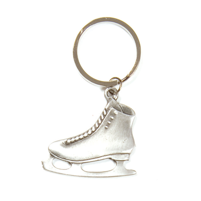 Silver Skate Shaped Keychain