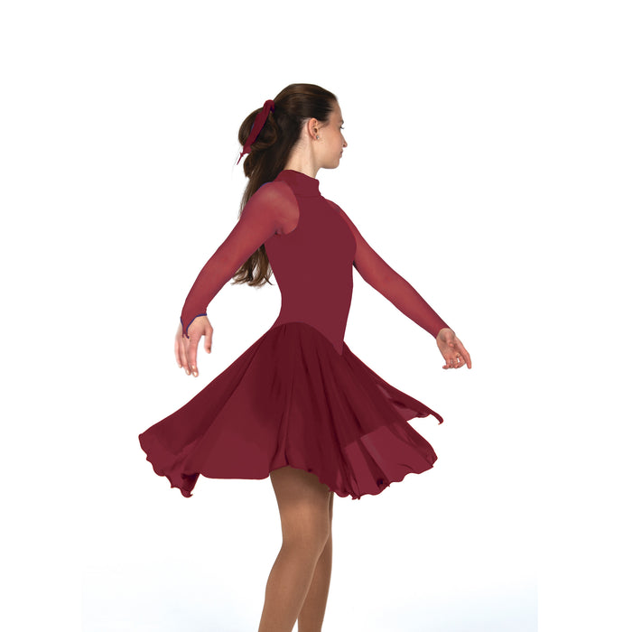 High Neck Dance Dress Unembellished: Wine