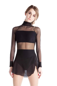 Crop Top Black Dress