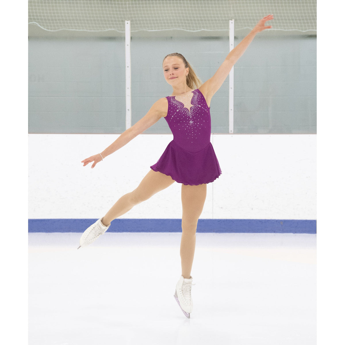 Fancy Cutwork Dress Rhinestoned: Red