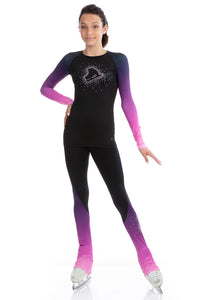 High Waist Pastel Sprinkle Skate Faded Legging - Pink
