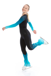 High Waist Pastel Sprinkle Skate Faded Legging - Blue