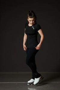 Performance short sleeve shirt with mesh insert - Black