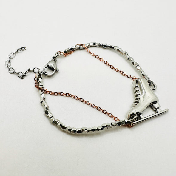 Silver & Copper Skating Bracelet