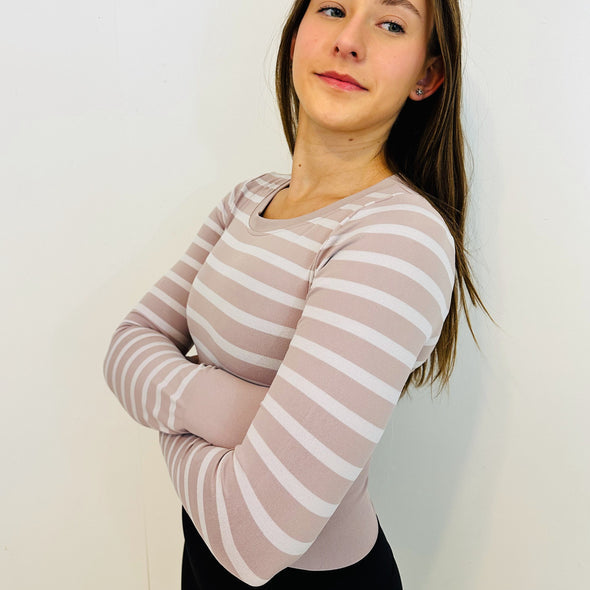 Striped Skating Crop Shirt