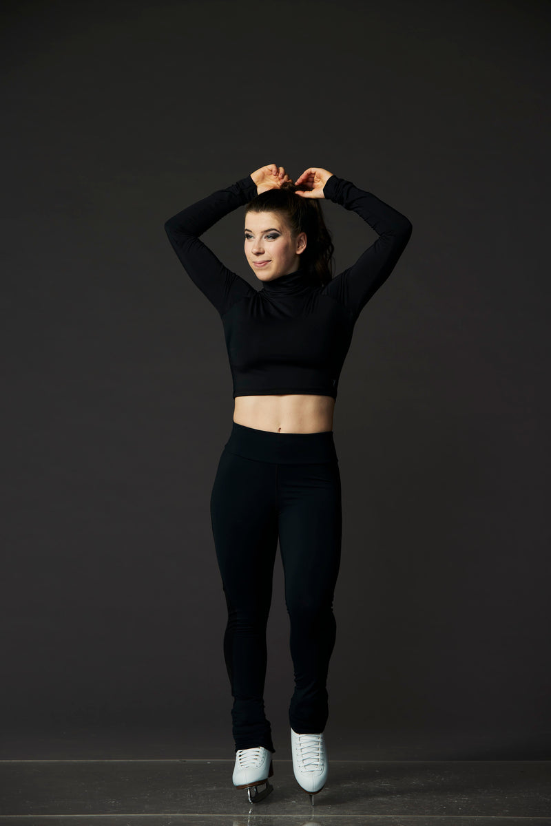 Turtleneck Black Crop Top