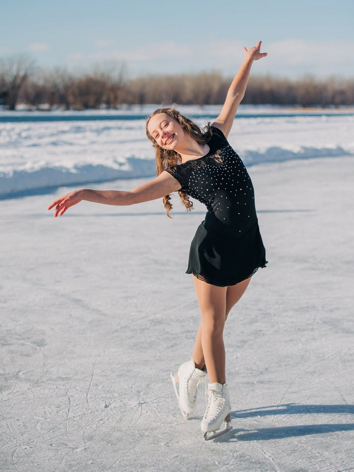 Beaded Black Lace Dress - ready to ship