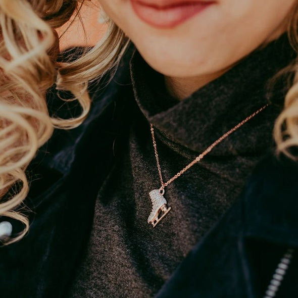 Golden Skating Love Necklace