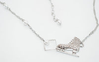 Square Pearl Skating Necklace