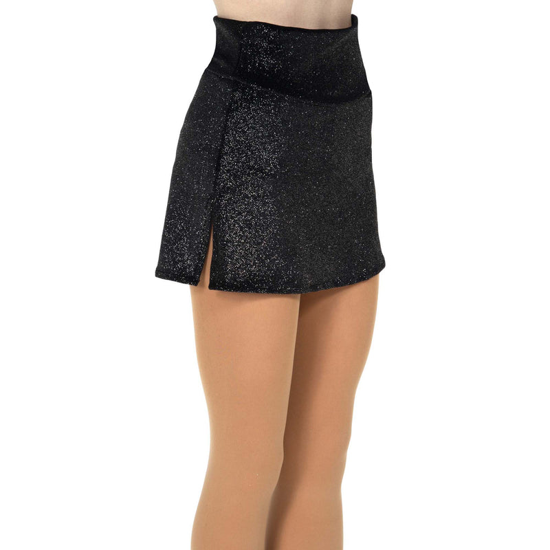 Shimmer Velvet Box Skirt: Black