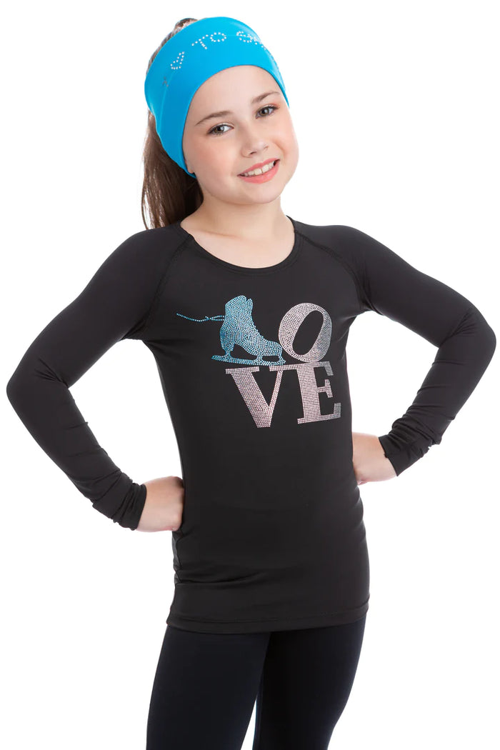 Black Skate Love Top - Turquoise