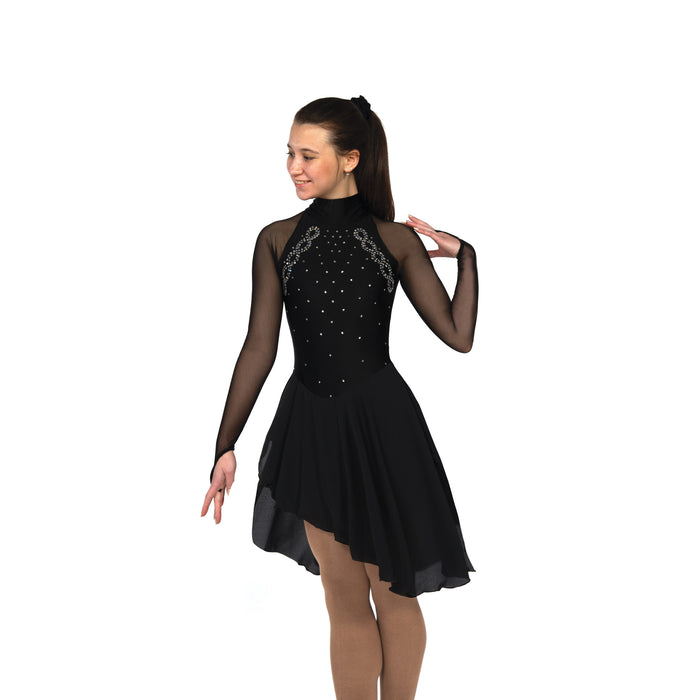 High Neck Dance Dress With Crystals: Black