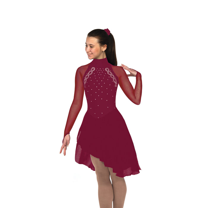 High Neck Dance Dress With Crystals: Wine