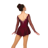 Scalloped Sweetheart Dress Crystalled: Bordeaux