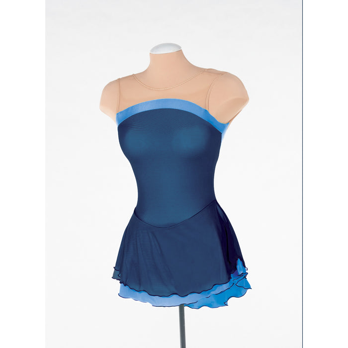 Mesh Overlay Dress Unadorned: Sapphire