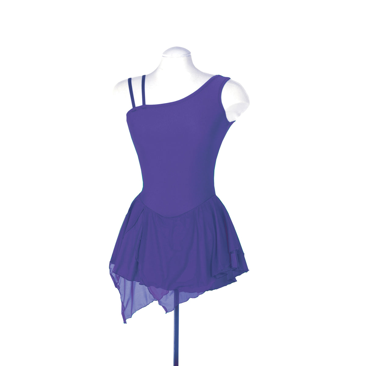 One Shoulder Dress Unadorned: Purple