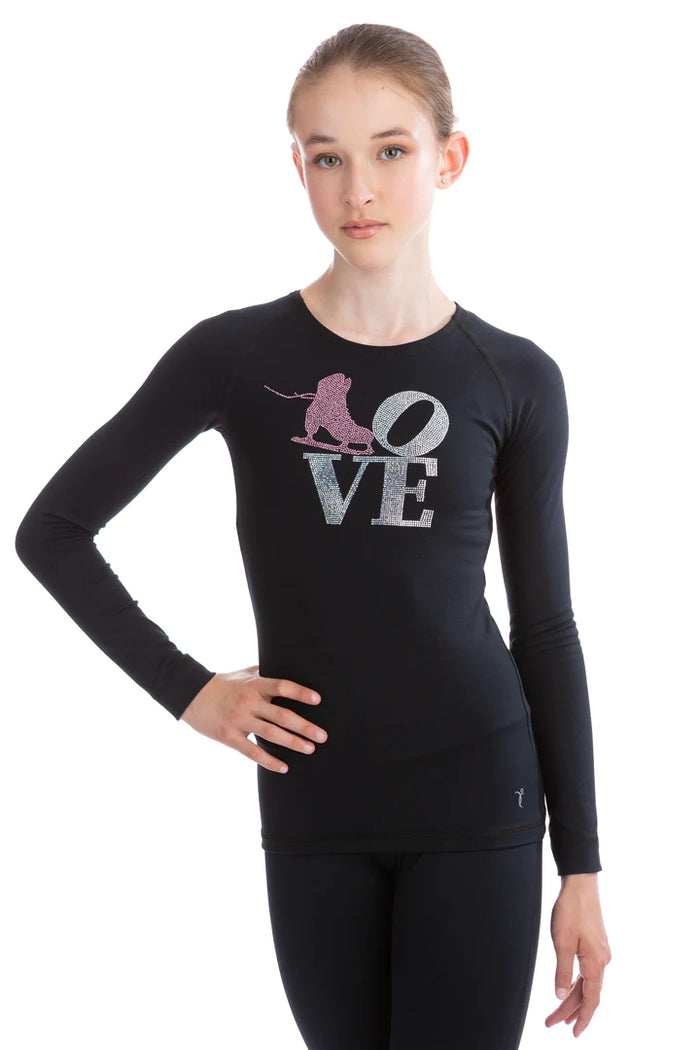 Black Skate Love Top - Pink