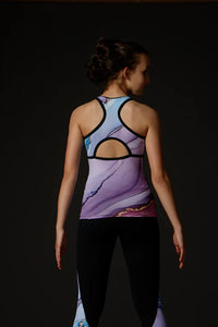 Open-Back printed Training Tank Top - Lilac