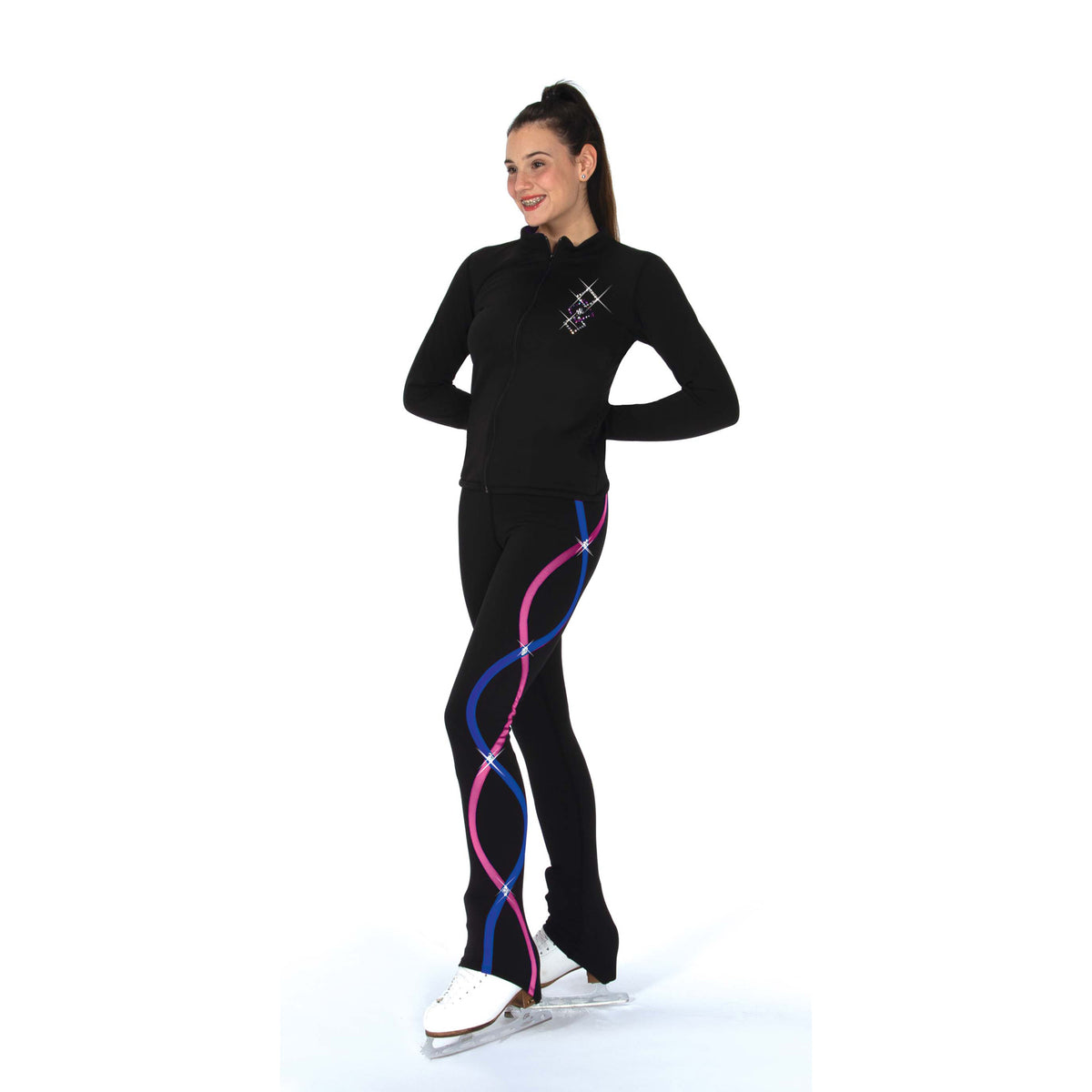 Ribbonette Leggings (Royal Blue/Pink)