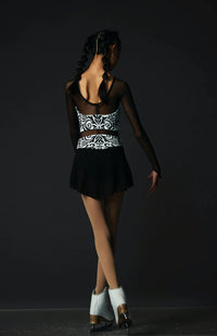 Printed Black and White Pattern Crop Top Dress - Ready to ship