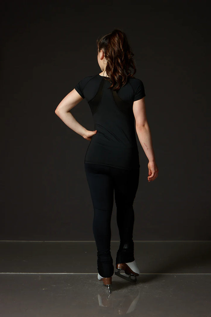 Performance short sleeve shirt with mesh insert - Black